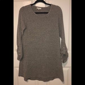 Long sleeve Slip over grey dress